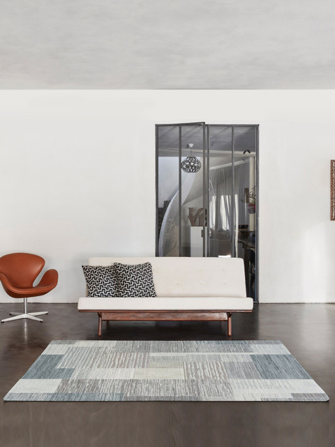 

OBSESSIONS Grey & Beige Geometric Polypropylene Carpet