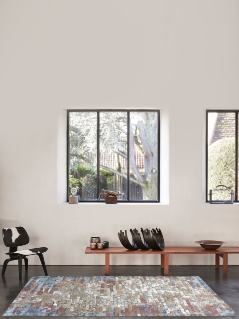 

OBSESSIONS Blue & Rust Brown Contemporary Carpets
