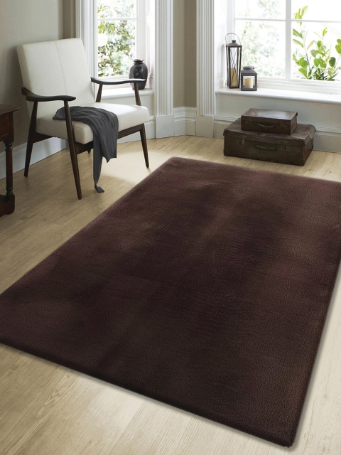 

OBSESSIONS Brown Solid Shaggy Carpets