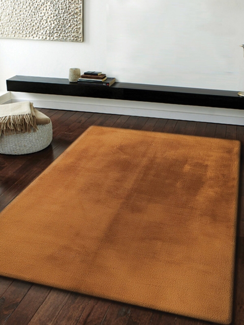 

OBSESSIONS Brown Polyester Solid Shaggy Carpet