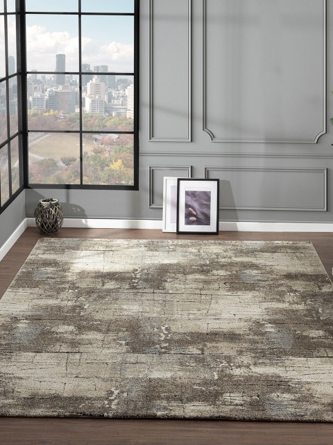 

OBSESSIONS Brown & Beige Abstract Polypropylene Carpet