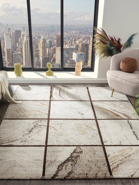

OBSESSIONS Black Polypropylene Abstract Contemporary Carpet