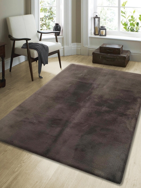 

OBSESSIONS Coffee Brown Solid Polyester Carpet