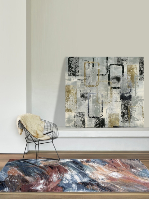

OBSESSIONS Blue Abstract Patterned Carpet
