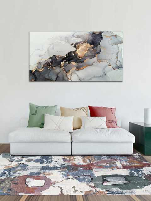 

OBSESSIONS Blue & Beige Abstract Polypropylene Carpet