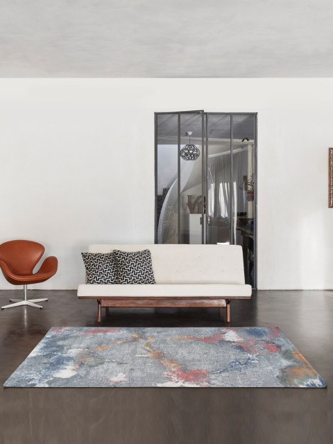 

OBSESSIONS Blue Abstract Polypropylene Carpet