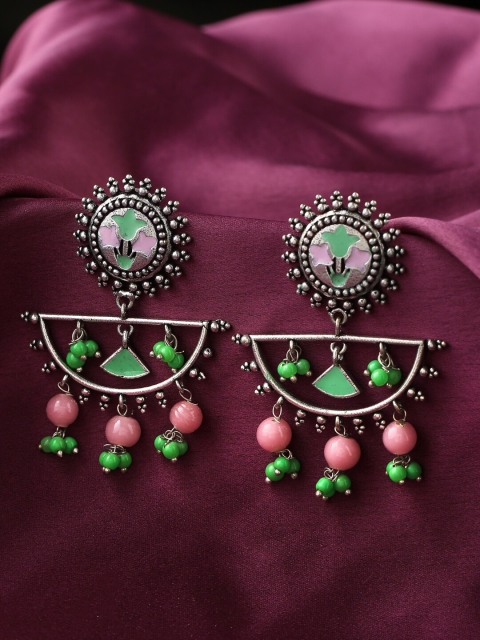 

kashwini Green Contemporary Drop Earrings