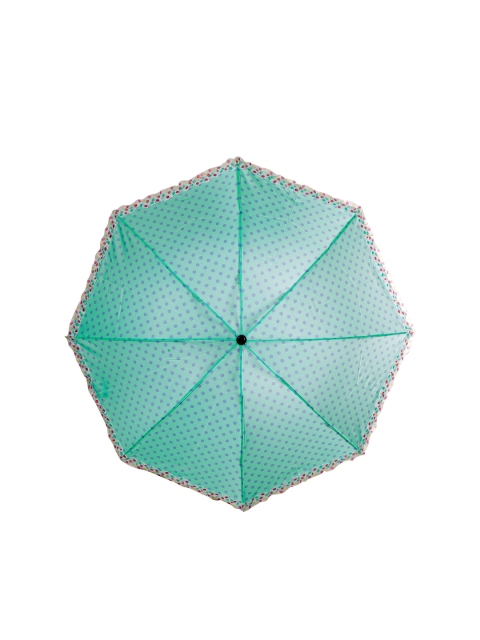 

LOOM LEGACY Turquoise Blue & White Geometric Printed 3-Fold Umbrella