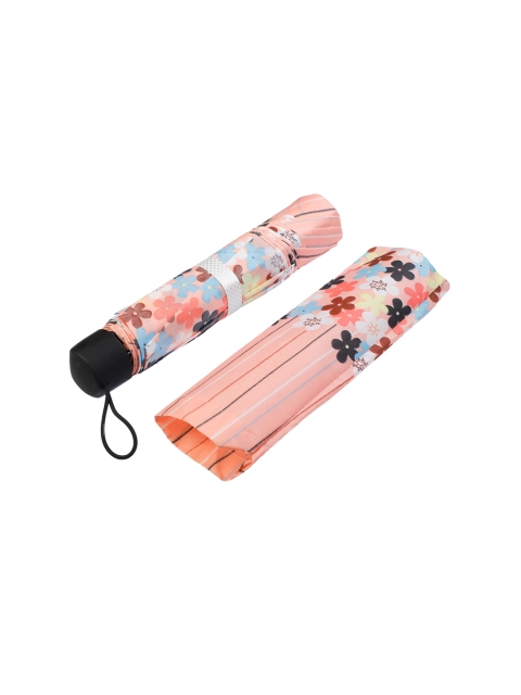 

LOOM LEGACY Orange & Black Floral Printed 3-Fold Umbrella