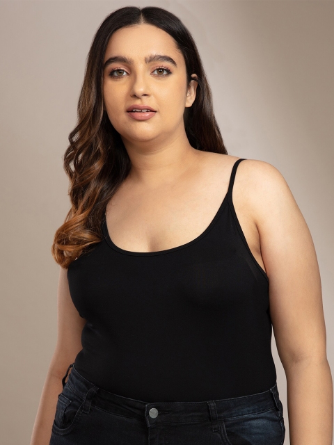 

20Dresses Women Plus Size Black Solid Sleeveless T-shirt