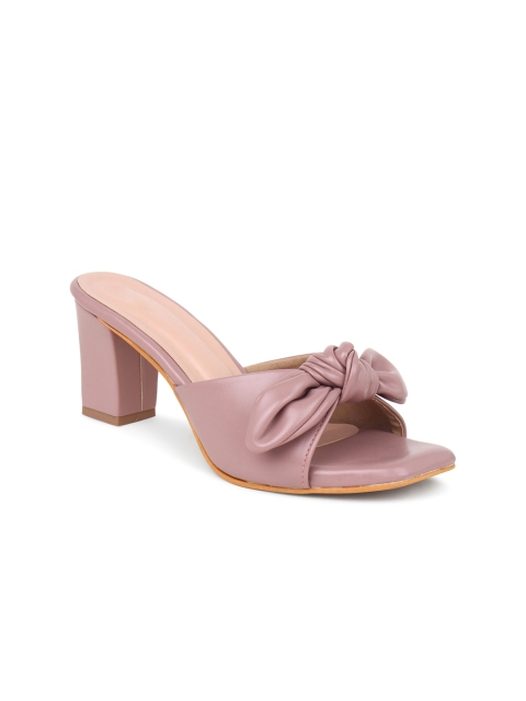 

VAYONAA Pink PU Block Heels with Bows