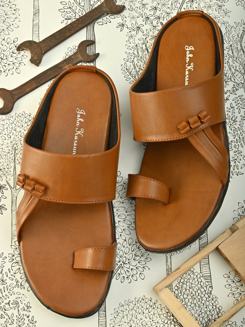 

John Karsun Men Tan Brown Comfort Sandals
