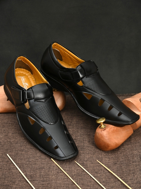 

John Karsun Men Black Shoe-Style Sandals