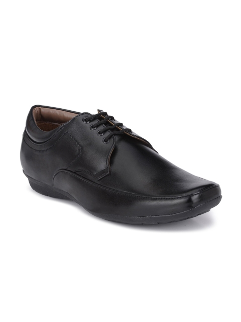 

John Karsun Men Black Solid Formal Derbys