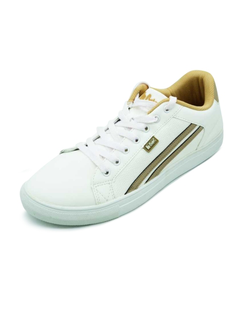 

Lee Cooper Men White Striped PU Sneakers
