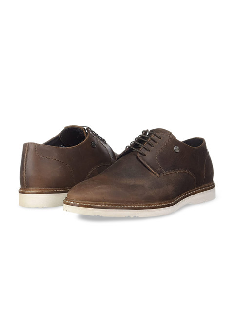 

Lee Cooper Men Brown Perforations Leather Derbys