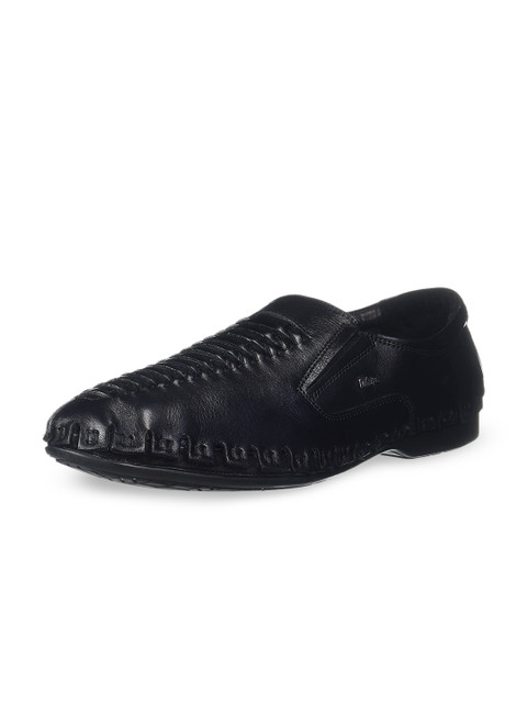 

Lee Cooper Men Black Woven Design Leather Driving Shoes