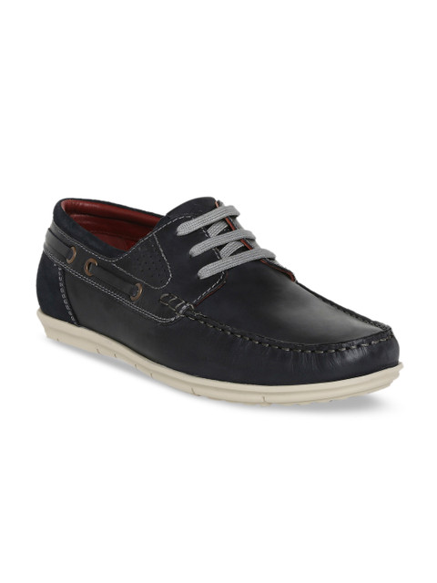 

Lee Cooper Men Blue Leather Boat Shoes