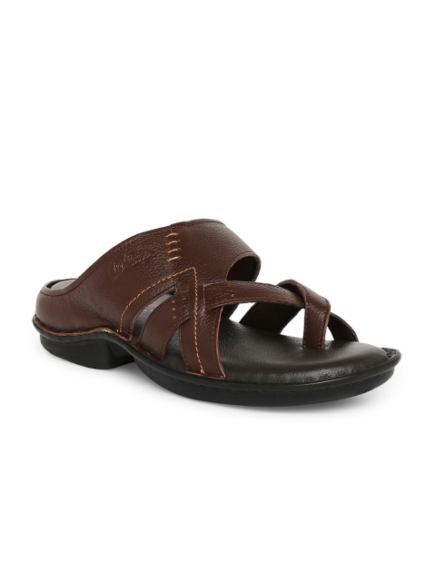 

Lee Cooper Men Brown Leather Comfort Sandals