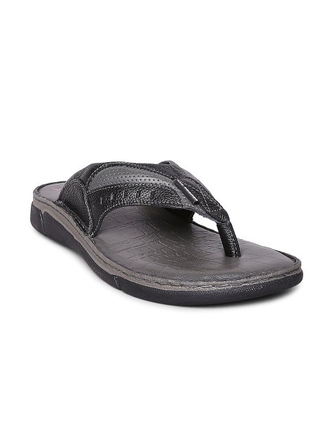 

Lee Cooper Men Black & Grey Leather Comfort Sandals