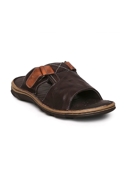 

Lee Cooper Men Brown Leather Comfort Sandals