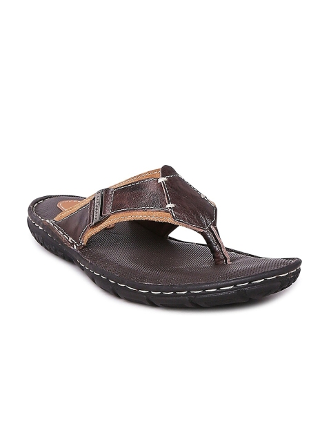 

Lee Cooper Men Brown Leather Comfort Sandals