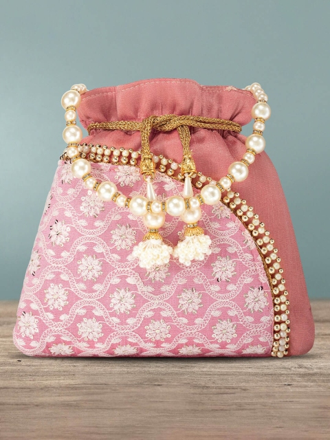 

Peora Pink Embellished Potli Clutch