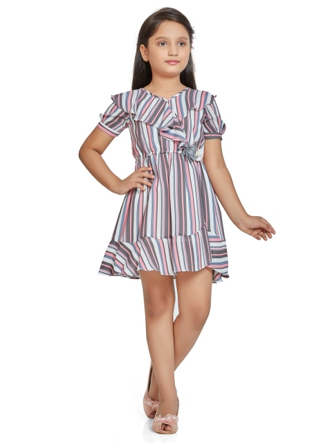 

Peppermint Pink Striped Chiffon Dress