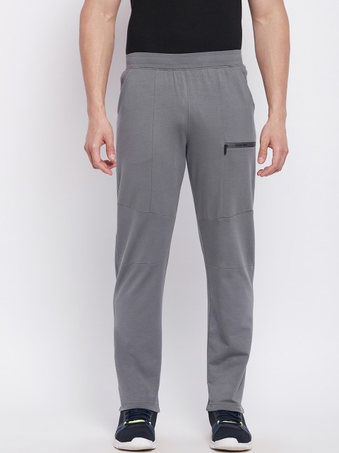 

Okane Men Grey Solid Cotton Track Pants