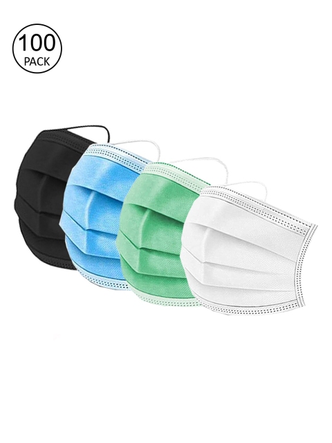 

Swiss Design Pack Of 100 Assorted 3 Ply Surgical Mask With Nose-Pin