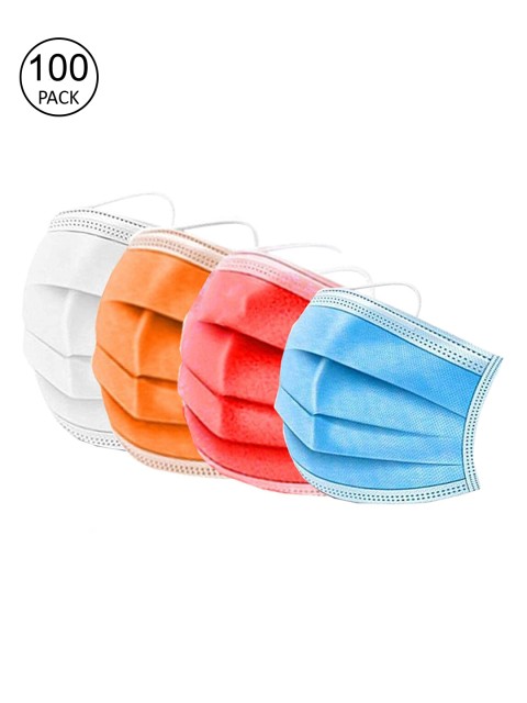 

Swiss Design Pack Of 100 Assorted 3 Ply Surgical Mask With Nose-Pin