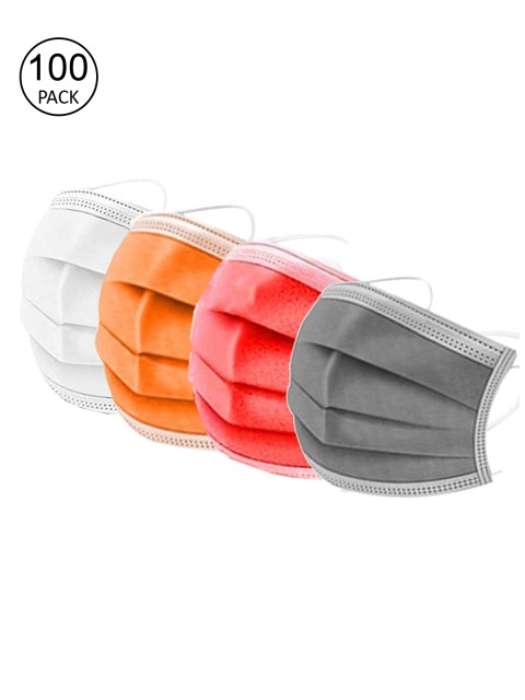 

Swiss Design Pack Of 100 Assorted 3 Ply Surgical Mask With Nose-Pin