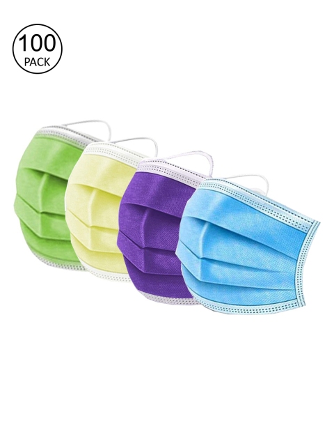 Swiss Design Pack Of 100 Assorted 3-Ply Surgical Mask