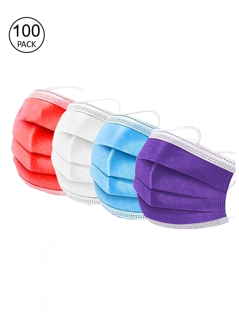 

Swiss Design Unisex Pack Of 100 Assorted 3-Layer Anti-Pollution Surgical Masks