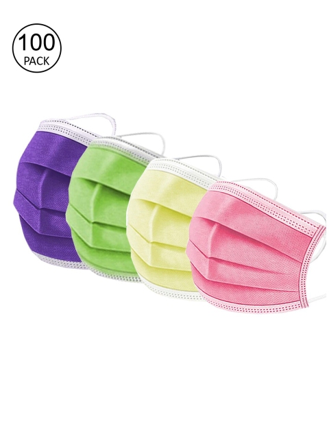 

Swiss Design Unisex Pack Of 100 Assorted 3-Layer Anti-Pollution Surgical Masks