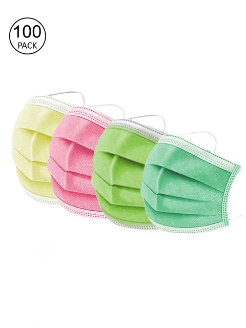 

Swiss Design Unisex Pack Of 100 Assorted 3-Layer Anti-Pollution Surgical Masks
