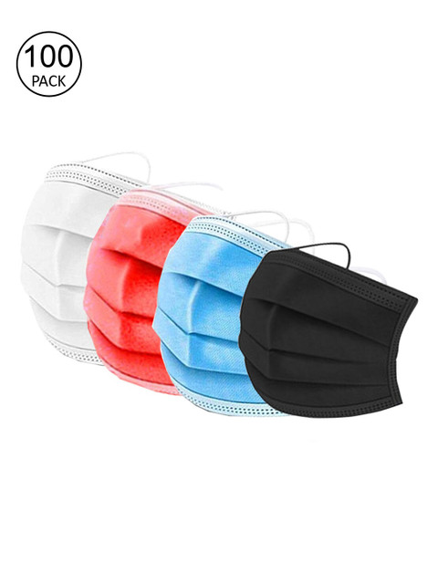 

Swiss Design Unisex Pack Of 100 Assorted 3-Layer Anti-Pollution Surgical Masks