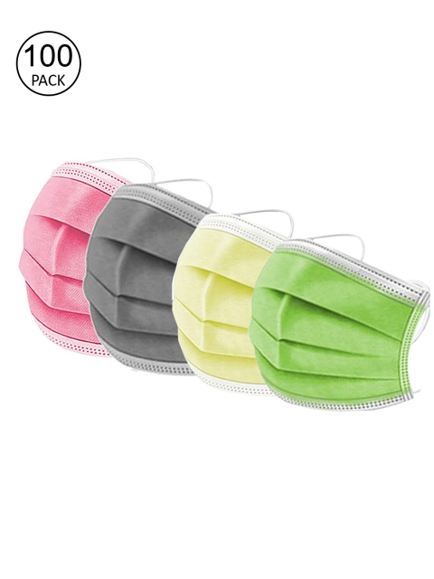 

Swiss Design Unisex Pack Of 100 Assorted 3-Layer Anti-Pollution Surgical Masks