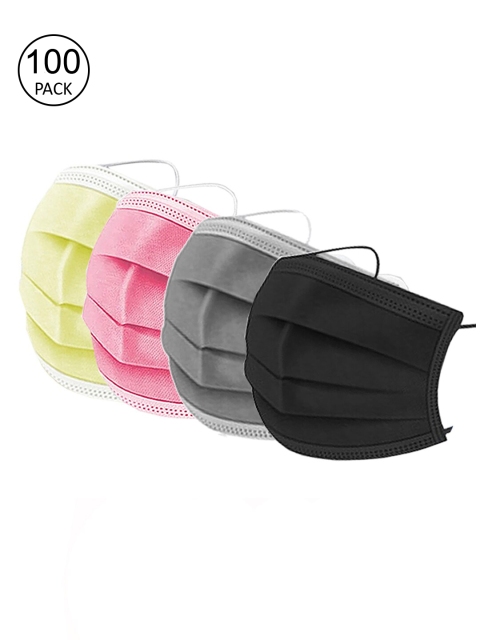 

Swiss Design Unisex Pack Of 100 Assorted 3-Layer Anti-Pollution Surgical Masks