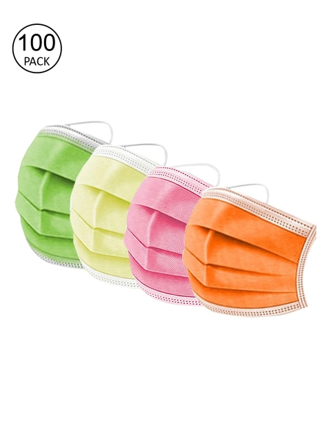 

Swiss Design Unisex Pack Of 100 Assorted 3-Layer Anti-Pollution Surgical Masks