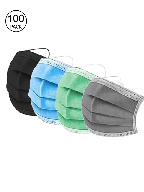 

Swiss Design Unisex Pack Of 100 Assorted 3-Layer Anti-Pollution Surgical Masks