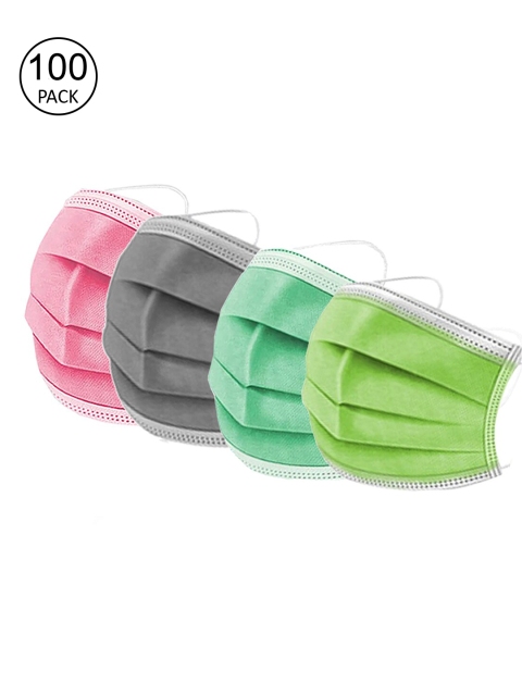

Swiss Design Unisex Pack Of 100 Assorted 3-Layer Anti-Pollution Surgical Masks