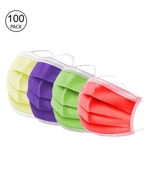 

Swiss Design Unisex Pack Of 100 Assorted 3-Layer Anti-Pollution Surgical Masks