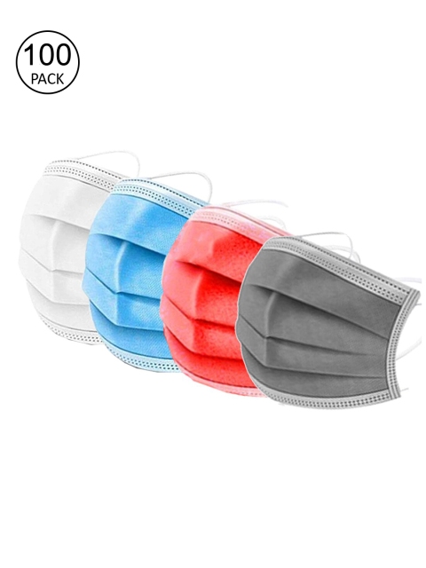 

Swiss Design Unisex Pack Of 100 Assorted 3-Layer Anti-Pollution Surgical Masks