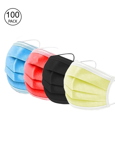 

Swiss Design Unisex Pack Of 100 Assorted 3-Layer Anti-Pollution Surgical Masks