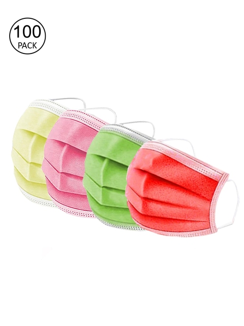 

Swiss Design Unisex Pack Of 100 Assorted 3-Layer Anti-Pollution Surgical Masks