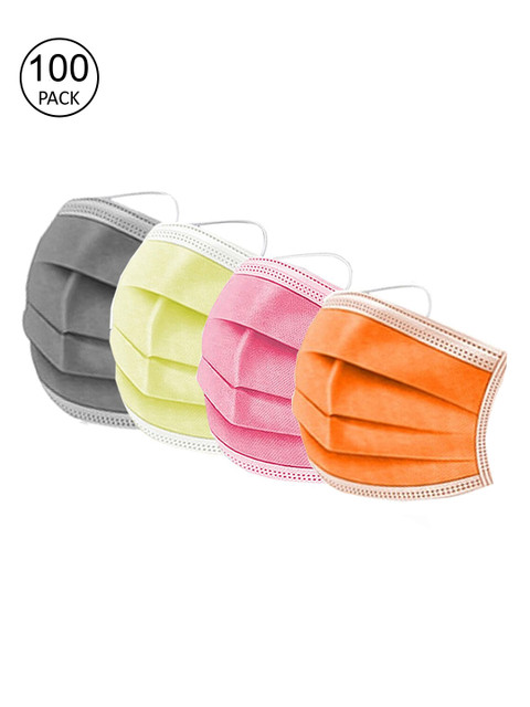 

Swiss Design Unisex Pack Of 100 Assorted 3-Layer Anti-Pollution Surgical Masks
