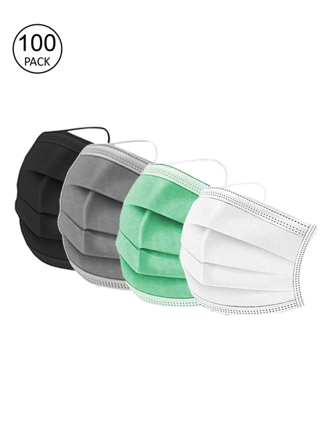 

Swiss Design Unisex Pack Of 100 Assorted 3-Layer Anti-Pollution Surgical Masks