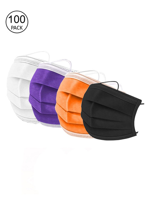 

Swiss Design Unisex Pack Of 100 Assorted 3-Layer Anti-Pollution Surgical Masks