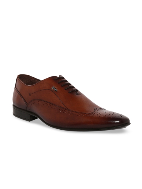 

Lee Cooper Men Brown Textured Leather Formal Derbys